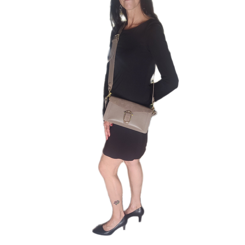 Charlie Leather Zilvia Green/Olive Small Suede & Pebbled Handbag/Crossbody-NWT - Picture 11 of 11